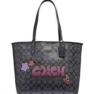 Rare Coach REVERSIBLE CITY TOTE with Graffiti NWT